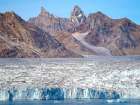 Karale Glacier in Sermiligaaq Fjord. Ammassalik area in Greenland, Tasiilaq., autumn Art Print